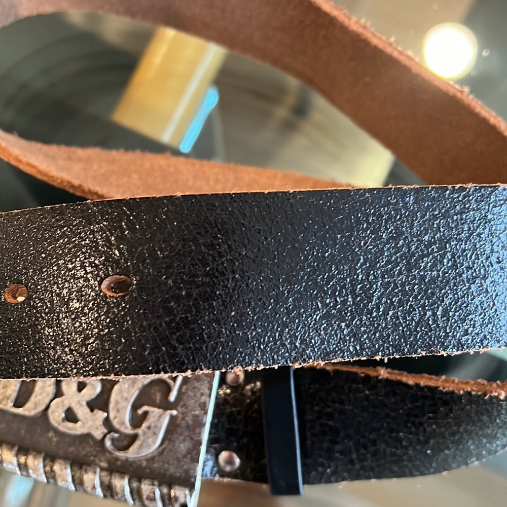 European Distressed Leather Brown Belt - Picture 5 of 5